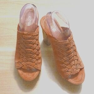 MICHAEL Michael Kors "Westley" Interwoven Suede Platform Shoes in Size 9.5M